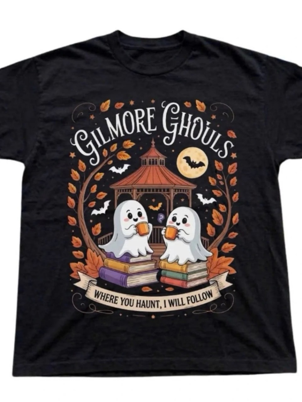 Black Gilmore Ghouls Ghosts Graphic Tee